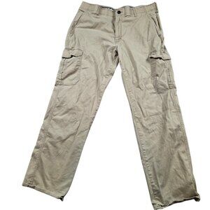 Lee Pants Mens 38x32 Beige Straight Leg Stretch Extreme Motion Cargo